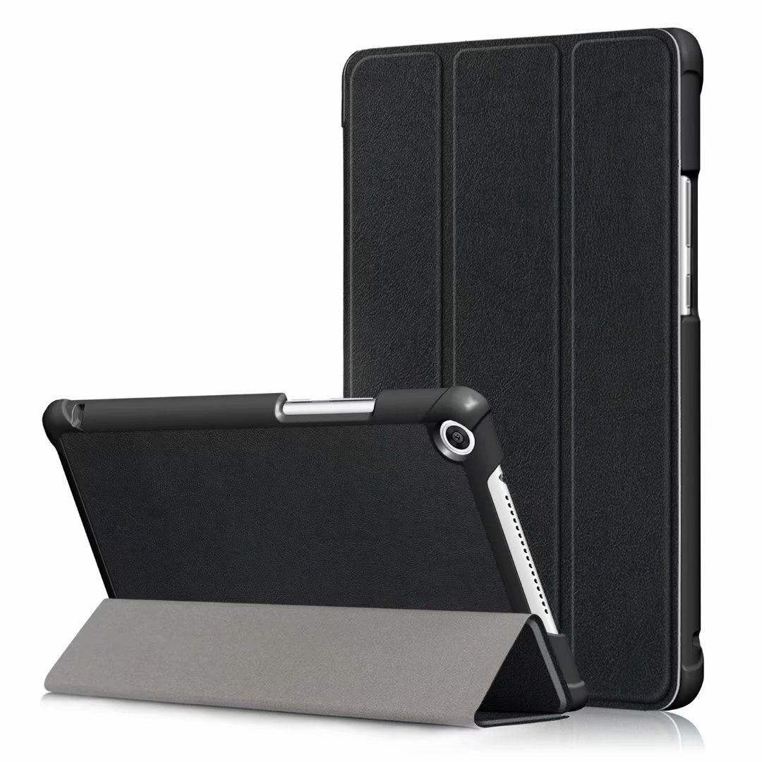 Slim odwróć PU skórzane etui do Huawei MediaPad M5 lite 8 JDN2-W09/AL00 8.0 cal inteligentny pokrowiec do huawei m5 lite 8 Case + film + długopis: black