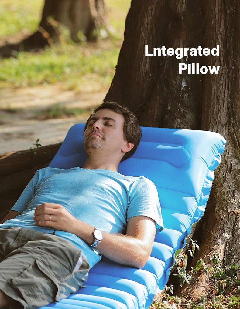 Materassino da campeggio tutto'aperto materasso gonfiabile letto pieghevole materassino da viaggio cuscino per dormire portatile cuscino d'aria attrezzatura da trekking