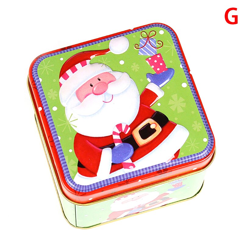 1pc julekasse pakke tin kasse bryllupsfest slik bagning cookies kiks kasse container til xmas holder: G