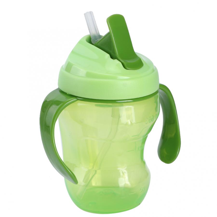 260ml baby drikke kopper vandflasker skridsikre lækagesikre spædbørn lærer at drikke sugerør flaske drikke sippy en kop