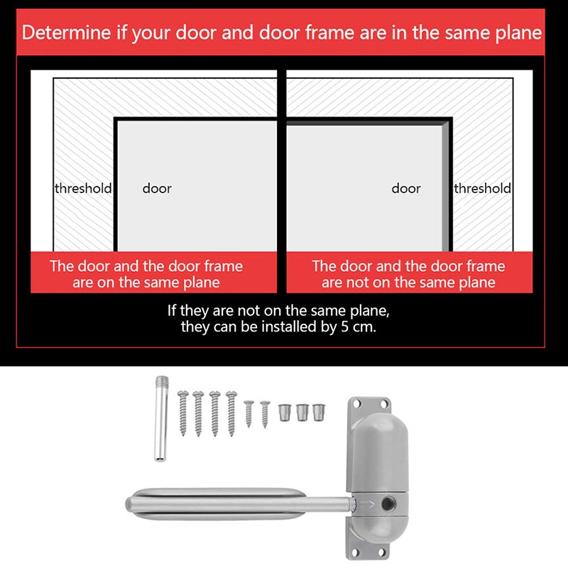 1 Set 10-60KG Spring Door Closer Zinc Alloy Mini Adjustable Surface Mounted Automatic Door Closer Door Hardware