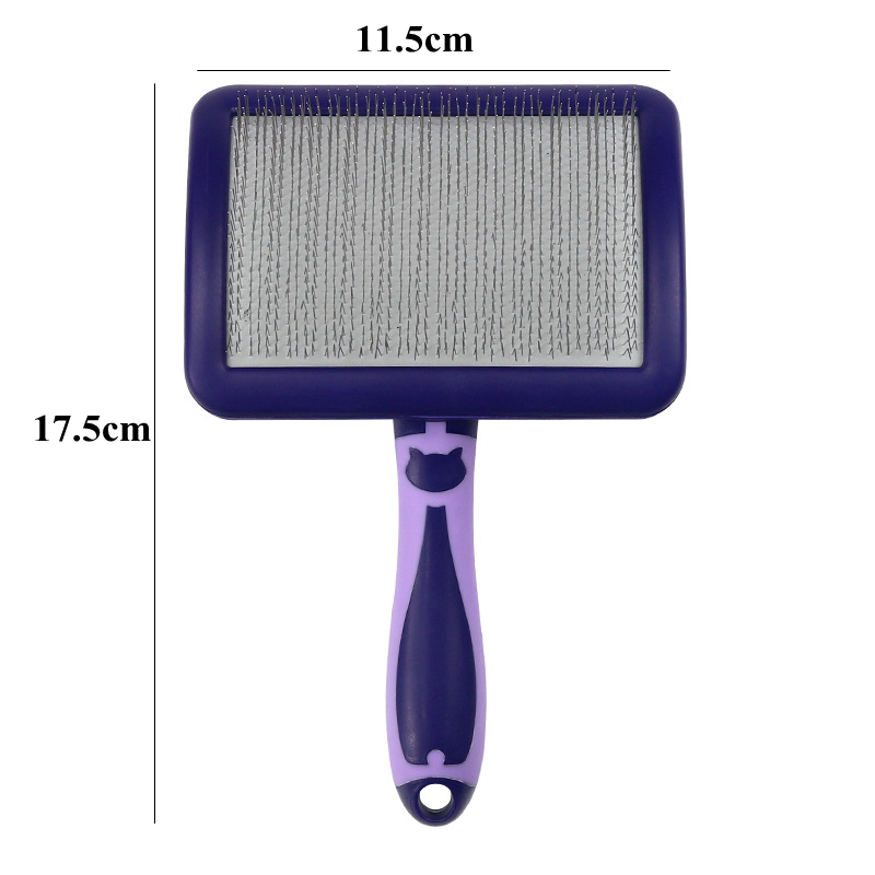 Cepillo para perros, peines de acero inoxidable para perros, cepillo de masaje para el cuidado de perros, utensilio para eliminar el pelo de mascotas, Herramientas de limpieza, peine para gatos con mango suave