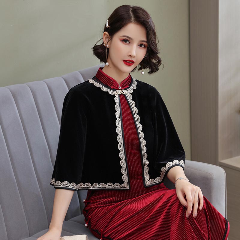 Wine Red Velvet Bridal Shawl Wraps Marriage Formal Party Evening Jackets Wraps Winter Wedding Capes Blue Women Bolero Shrug