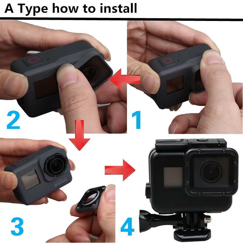 60m undervattensdyk vattentätt fodral för gopro hero 5 6 7 svart accesorios husbox för go pro 7 6 5 actionkameratillbehör