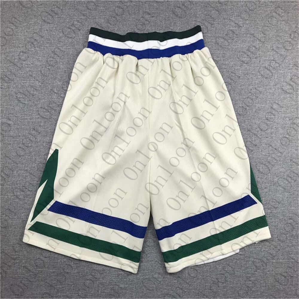 2020 nuovi Uomini di America del basket Milwaukee Breve Movimento cestino Bianco Verde: Beige / M