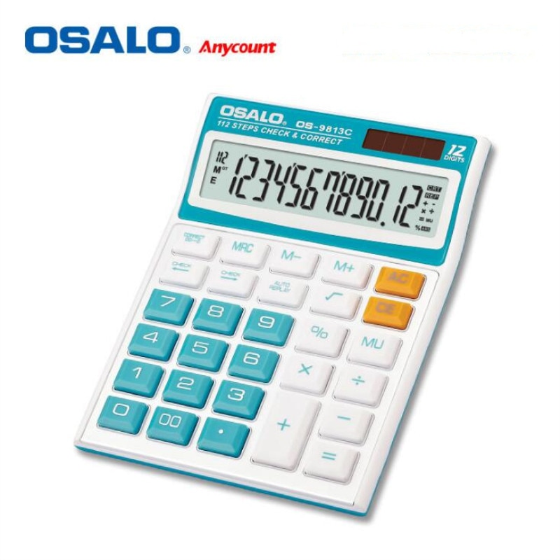 9813C ABS plastic button calculator desktop solar calculator 12-digit display calculator