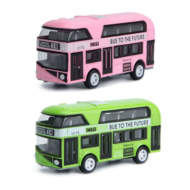 2 Pcs Double-Decker Bus London Bus Car Toys Sights... – Grandado