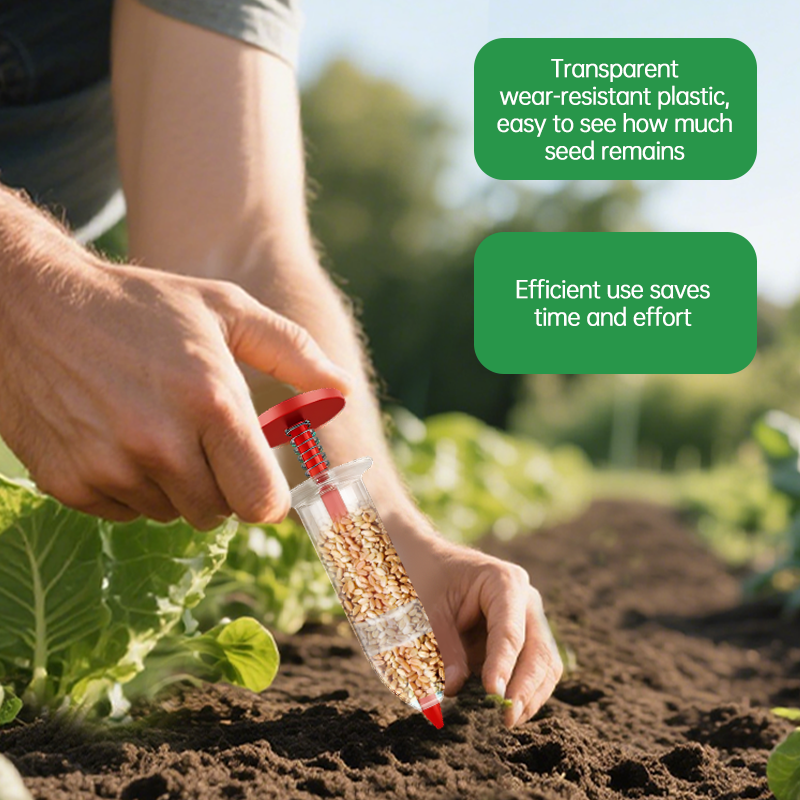 Manual Seed Sower Ergonomic Handheld Tool Adjustable Depth Hand Planter for Vegetables and Flowers Lightweight Garden Tool