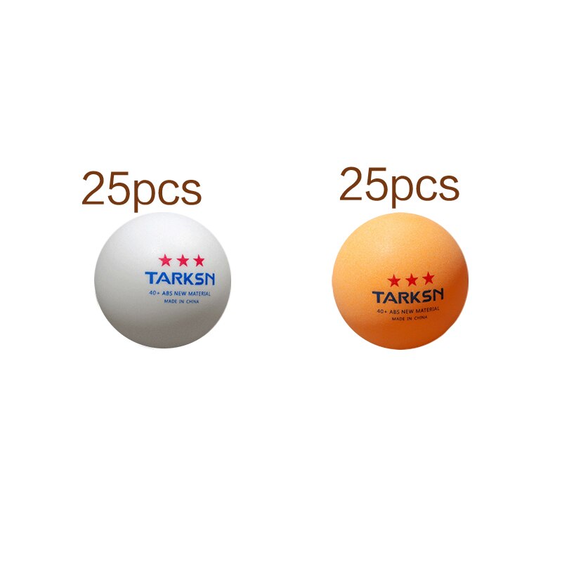 TARKSN – balles de Tennis de Table 3 étoiles en matériau ABS, 40 + mm, en plastique, 50 pièces: 25pcsOG25pcsWT