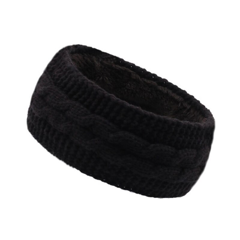 Winter new women's outdoor sports warm ear wide knitted wool headband thickening headscarf daily hair accessories ear warmer: A1