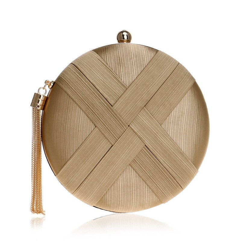 Luxe tas met kwastjes voor dames, schoudertas van leer, avondtas met ketting, messengertas en crossbodytas voor dames: Goud