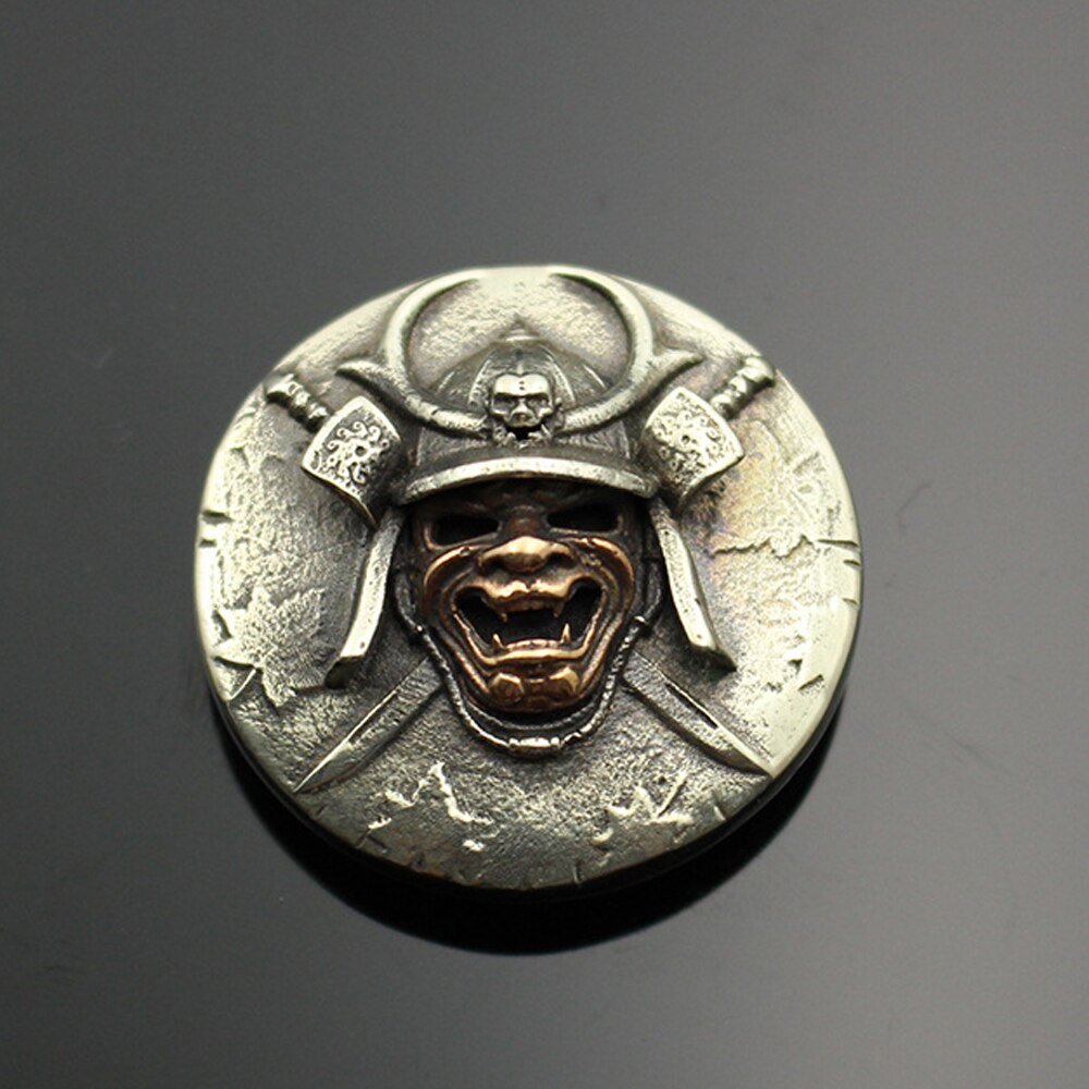 DIY leather craft oude warrior ronde schroeven decoratie portemonnee knop massief messing materiaal