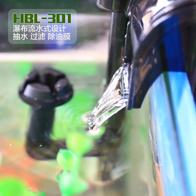 110-240v sunsun hbl akvarium filter akvariefilter vandfald stil med olie overflade skimmer