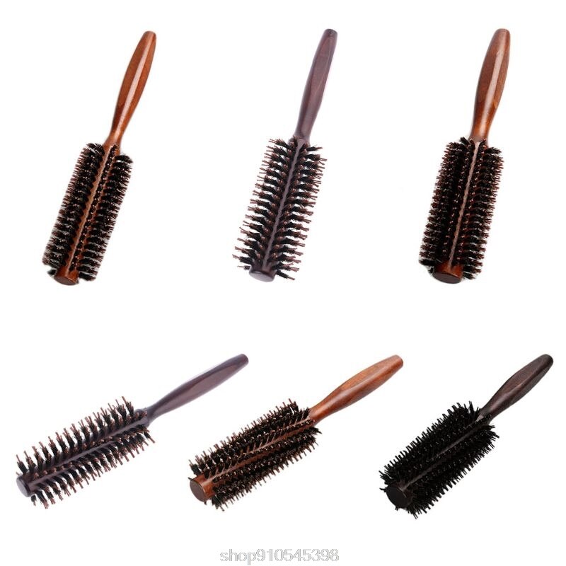 6 tipos de pente de cabelo natural de cerdas de javali escova rolamento barril redondo soprando curling diy cabeleireiro estilo n17 20 dropshipping