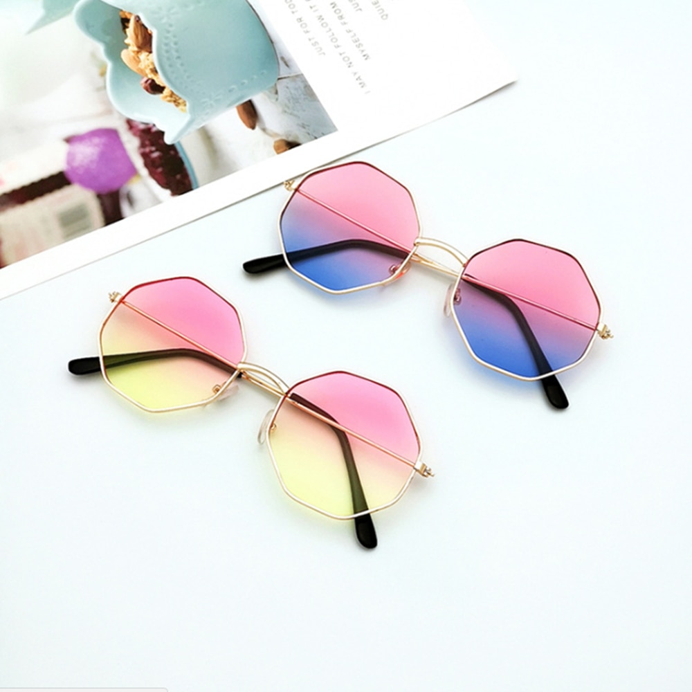 1PC nueva mujer Irregular chicas de plástico gafas de sol lentes gafas con montura metálica mujeres conductor gafas