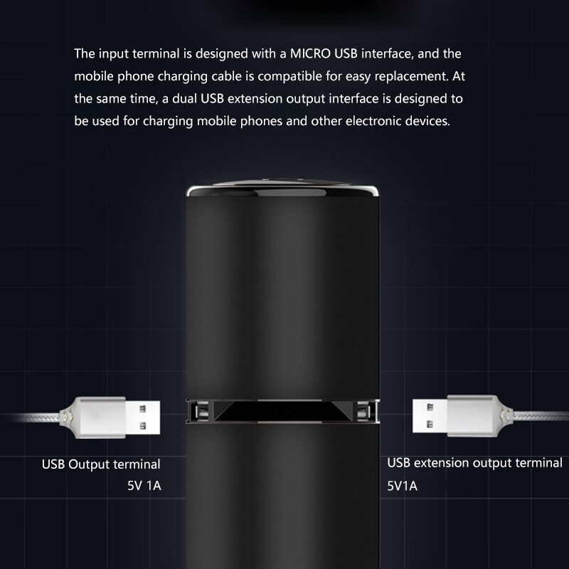 Car Portable 5V Mini Aluminum alloy Air Purifier USB Cable And Battery Dual Power Negative Ion Generator Negative Ion Generator