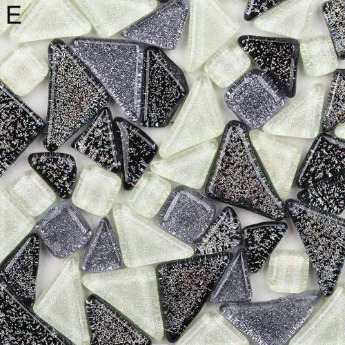 500Stck Unregelmäßige Mischte Farbe funkeln Mosaik Steine DIY Handgemachte Handwerk Wohnkultur: E