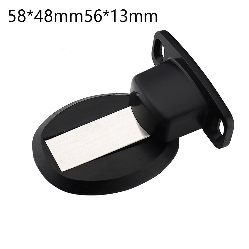 Rvs Deurstopper Slaapkamer-Collision Sterke Magnetische Aluminium Onzichtbare Deur Stop Elektromagnetische Deur 1Pc: black  No screws