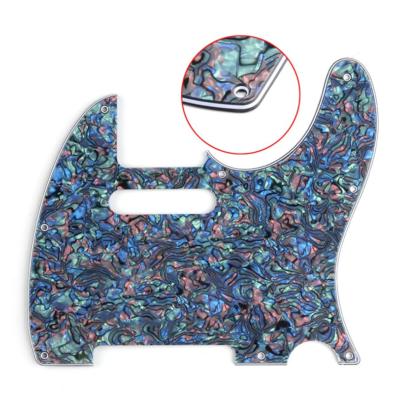 Tl Slagplaat 3Ply Single Coil Gat 8 Schroeven Gat Scrate Plaat Voor Tl Stijl Elektrische Gitaren Multi Colour: Abalone Pearl