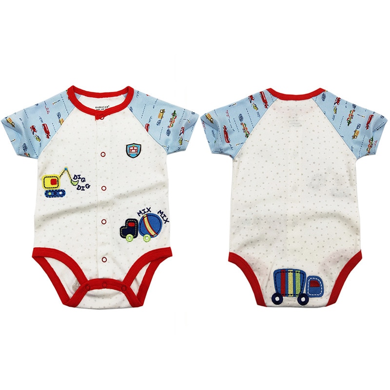 Mærke 3 stk/parti babybodyer sommer dyr baby dreng pige tøj spædbarn bomuld kortærmet babytøj sæt
