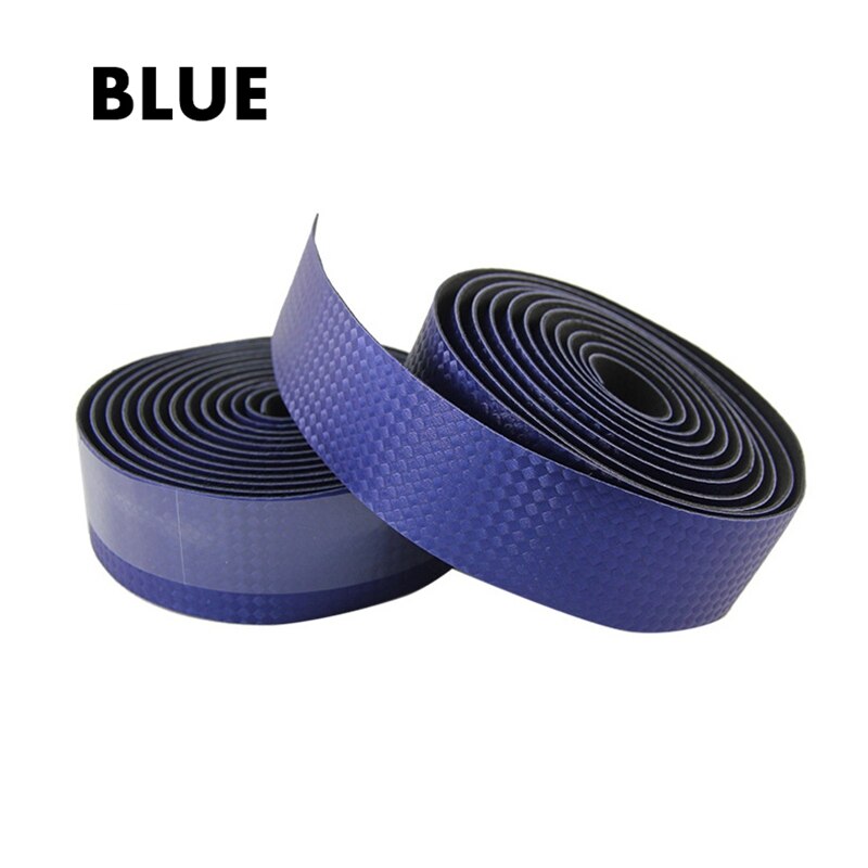 Road Carbon Fiber Bike Handlebar Tape Fixed Gear Bicycle Grip Tape Bullhorn Bar Tape +2 Bar Plugs Mountain Belt Straps: Blue