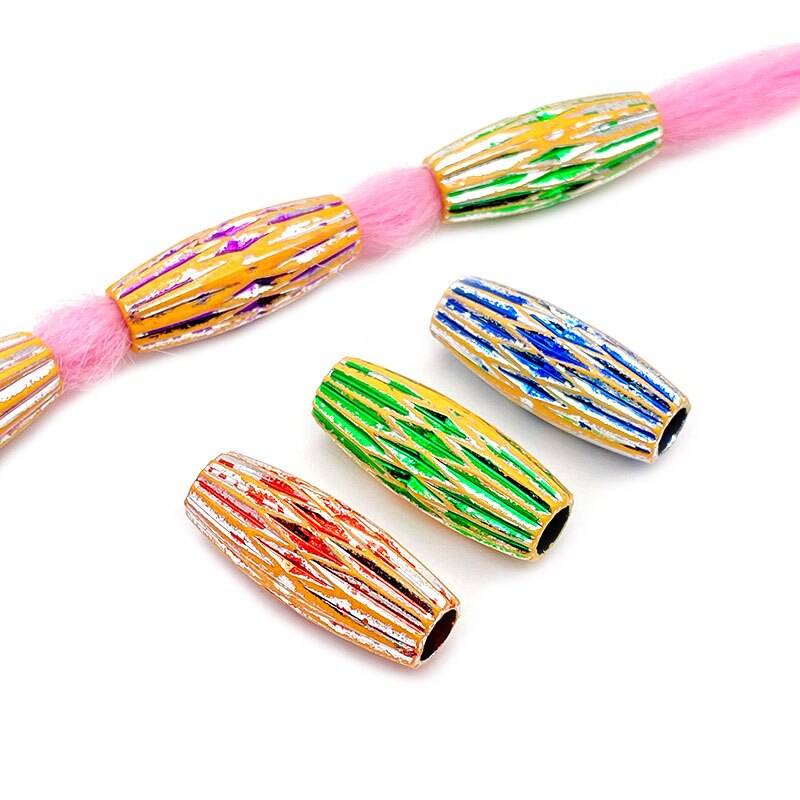 20Pcs/Pack Multicoloured Dreadlock Beads Hair Accessory Tools Hair Beads for Crochet Braids Hair Rings