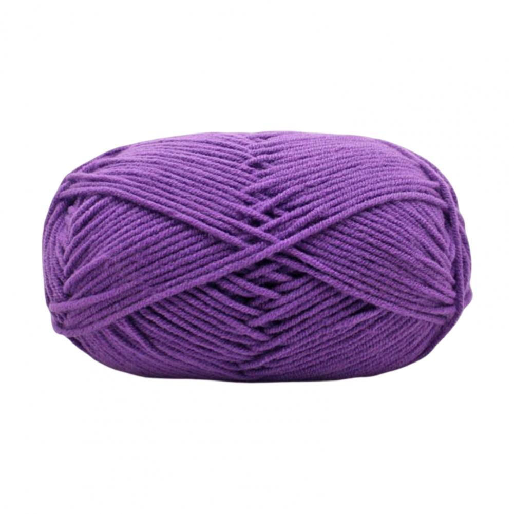 Fil de crochet en coton de lait 4 plis, ligne d'épaisseur, fil de laine ogo, , ultra doux, lework grossier, bricolage: Violet