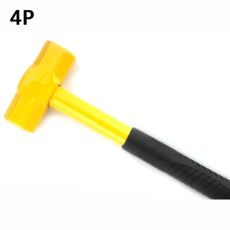 High Carbon Steel Square Hammer 2p3p4p Rubber Handle Non-slip Hand Tool Hammer For Industrial Buildings: 4P