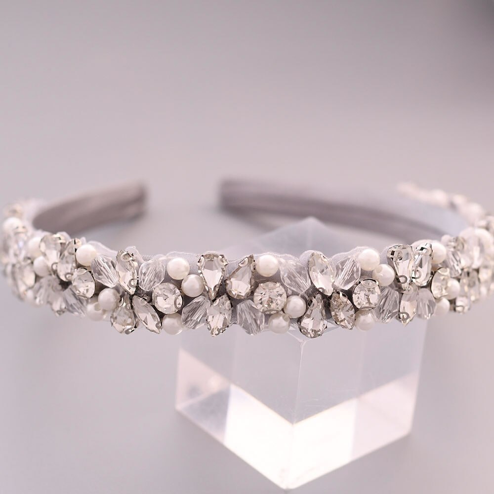Luxe barokke kleurrijke waterkristal brede hoofdband veelkleurige strass haarband bruids bruiloft haaraccessoire