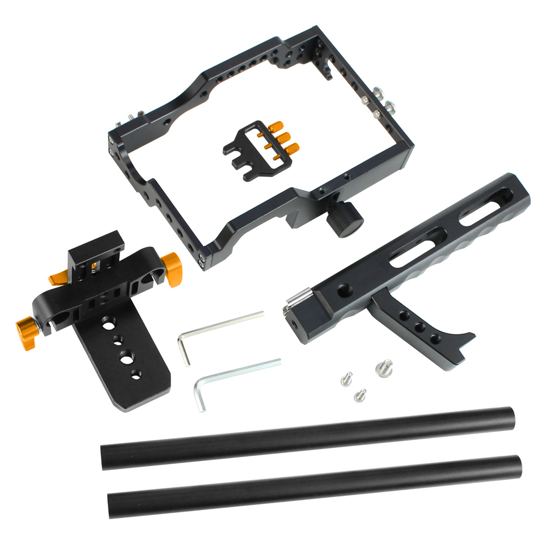 Stabilisateur de poignée de Support de caméra pour Sony A7II A7R A6300 A6500 A6000, pour Panasonic GH4 A9: Orange