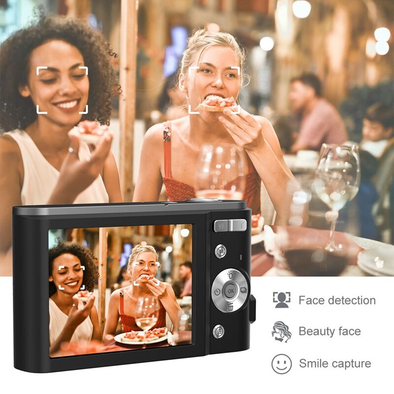 Digital Kamera 2,7 K HD 44MP Vlogging Kamera mit 16X Digital Zoomen, kompakte Tasche Kamera mit Füllen Licht für freundlicher Jugendliche