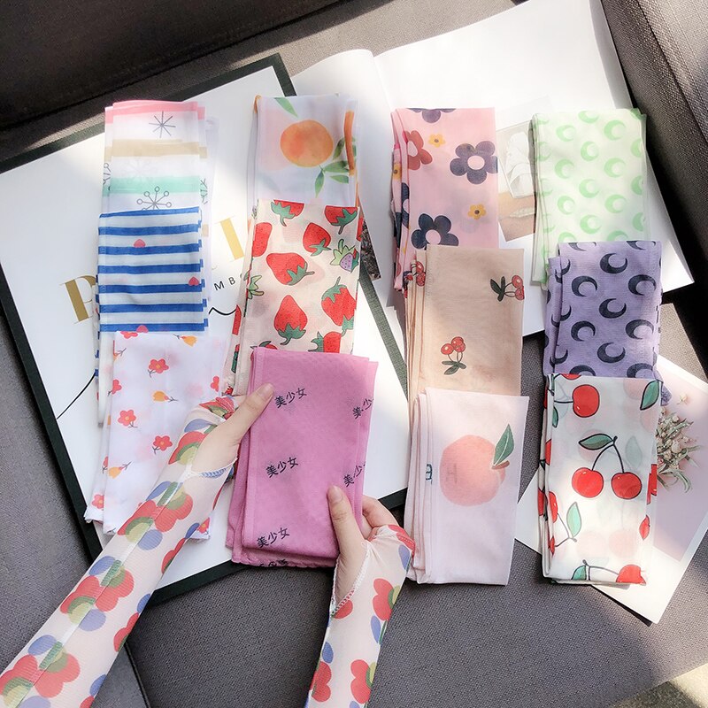 1 pairs Style Ice Silk Arm Sleeves Colorful arm Warmers Summer Sports Protection Running Cycling Driving Sunscreen