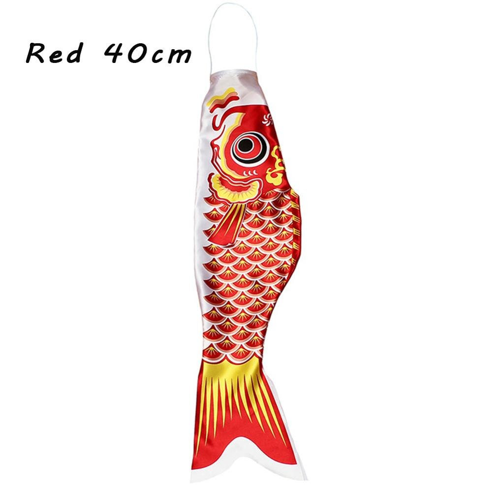 Pez de dibujos animados, Bandera de calcetín de viento, colorido estilo japonés, calcetín de viento de carpa mini Koinobori, , serpentín de pescado, adornos de doméstica: Red 40cm