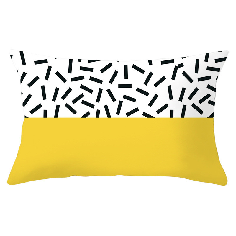 Housse de coussin géométrique 30x50, taie d'oreiller en Polyester, coussins de canapé décoratifs, décoration de maison, taies d'oreiller noires et jaunes: vert clair