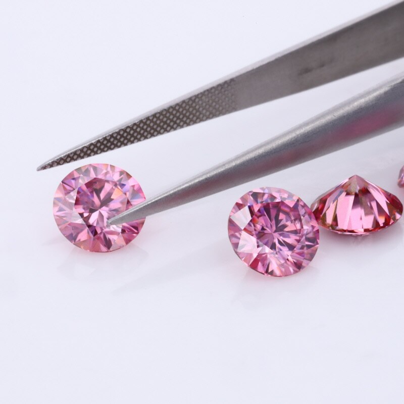 FXM Rosa Moissanite Farbe 1,0 ct runden schneiden bilden verlieren Edelsteine Frauen Schmuck, Der