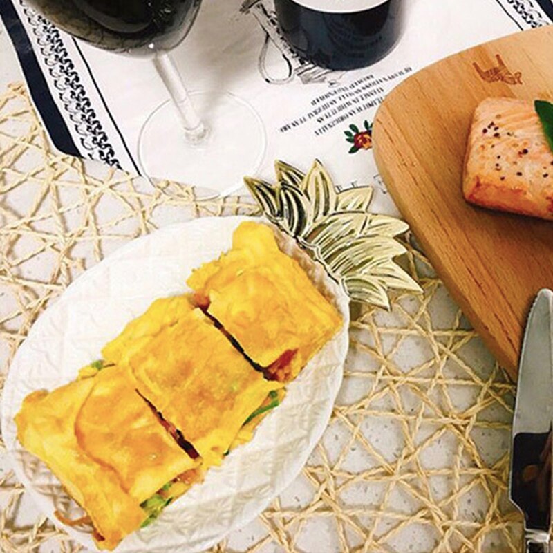 Bandeja de almacenamiento de cerámica de piña, paleta de joyería de piña, paleta de comida, plato para frutos secos, Plato decorativo para el hogar, blanco