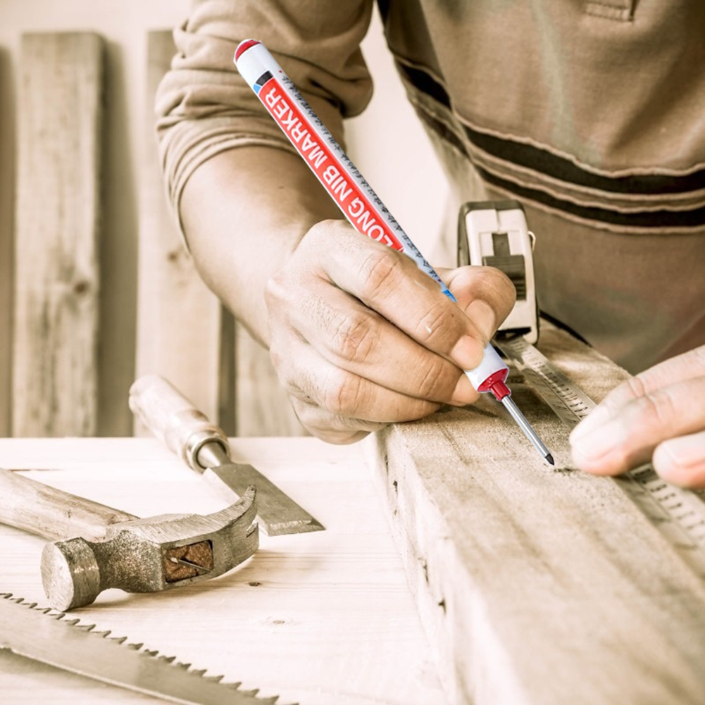 20mm Practical Long Nib Marker Pen Multi-function Woodworking Hardware Glass Wooden Marking Renovation Depth Marker Pens