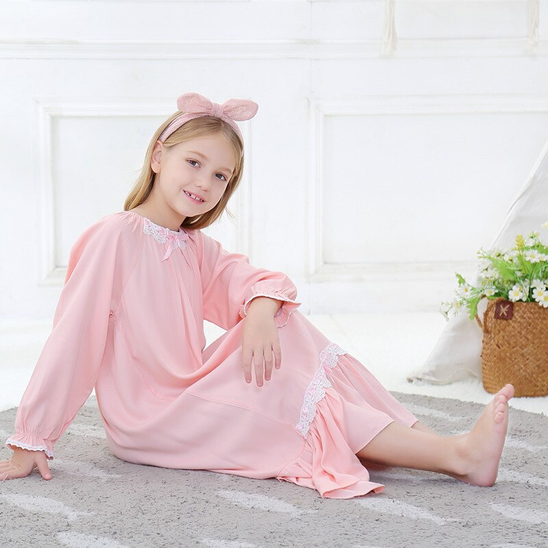 Mädchen Prinzessin Nachthemd 100% Baumwolle Langarm Lange Nachthemden Für Baby Mädchen Weichen Nachtwäsche Kleinkinder freundlicher Hause Kleidung
