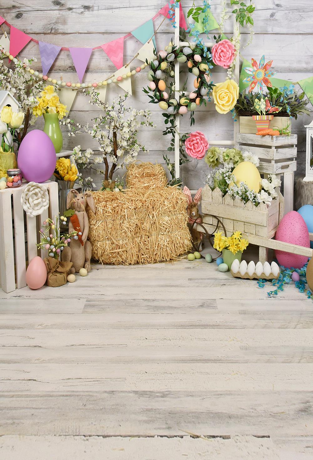 HUAYI Easter Day Photography Backdrop Newborns Baby Child Easter Spring Photo Booth Background Studio Portraits Backdrop W-3832