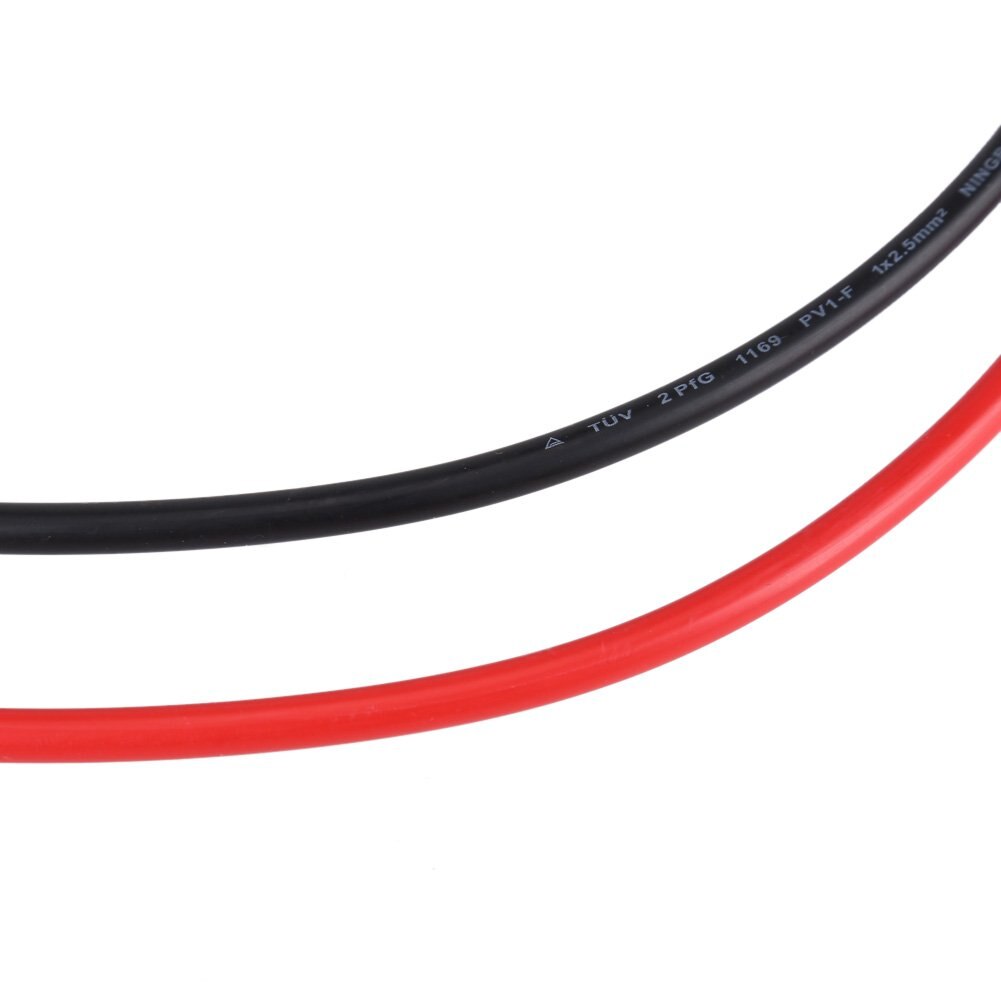 Solar Panel PV Cable,2.5MM Solar Extension Cable Cord Red and Black Male & Female Connectors with Plug for Solar Power System