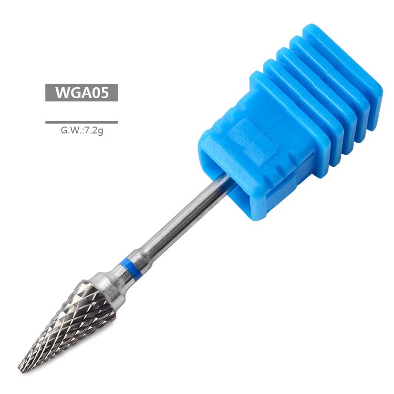 6 tipos de fresas de carburo de tungsteno duro de plata Nano recubrimiento taladro de uñas Bits de Metal para manicura accesorios de taladro de uñas: WGA05