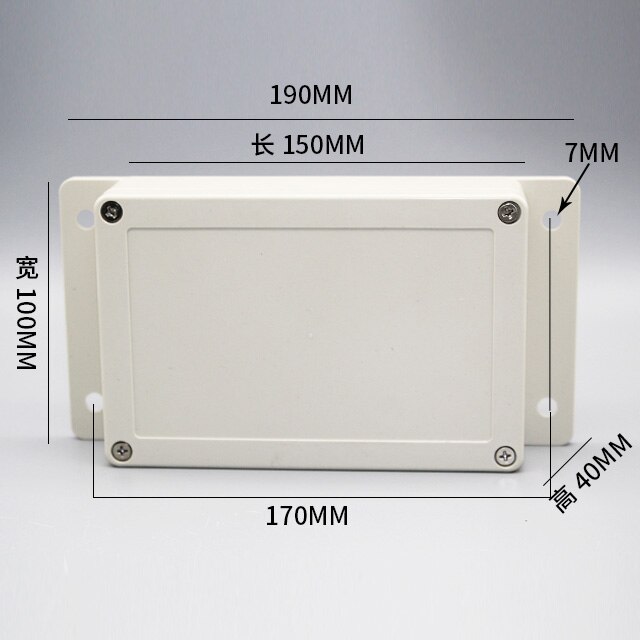 Junction Wire Box with Fixed Ear Outdoor ABS Plastic IP65 Waterproof Instrument Boxes Sealed Electrical Enclosure Case: 150x100x40