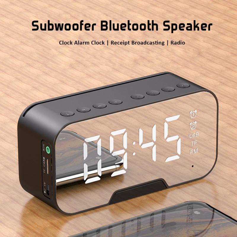 G10 Bluetooth altavoz alarma Digital LED reloj inalámbrico portátil altavoces Stereo Subwoofer con manos libres TF tarjeta AUX MP3 jugador