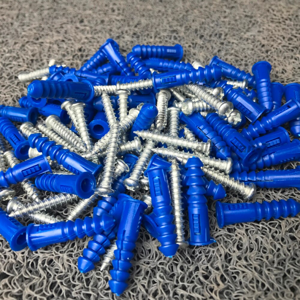 Plastexpansionsrör väggpluggar plastexpansion med skruvsats 6.4 x 30mm 50 st.