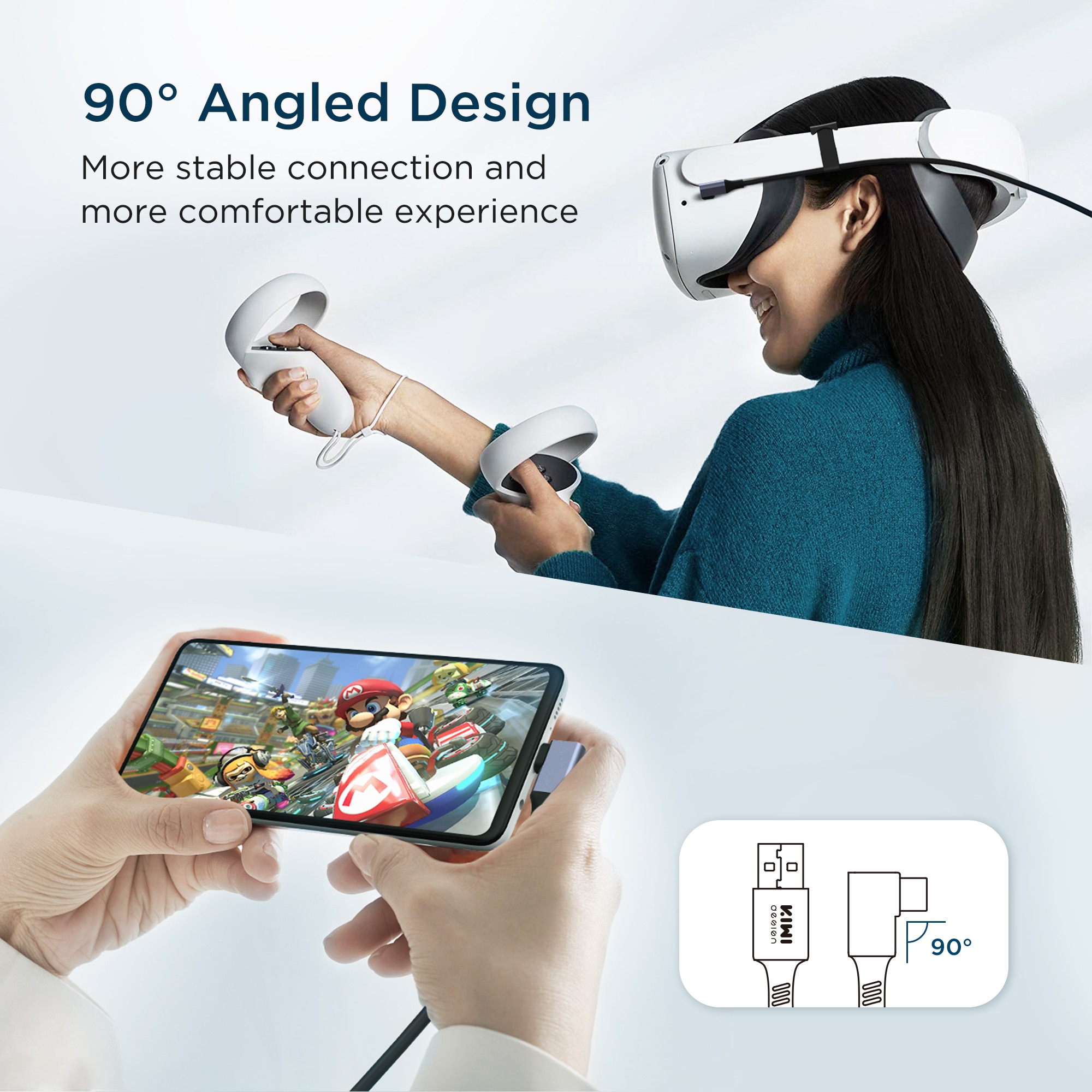 Kiwi Oculus Quest/ Quest 2 Bijgewerkt 6M USB3.2 Naar Type C Quest Link Kabel High Speed Data transfer