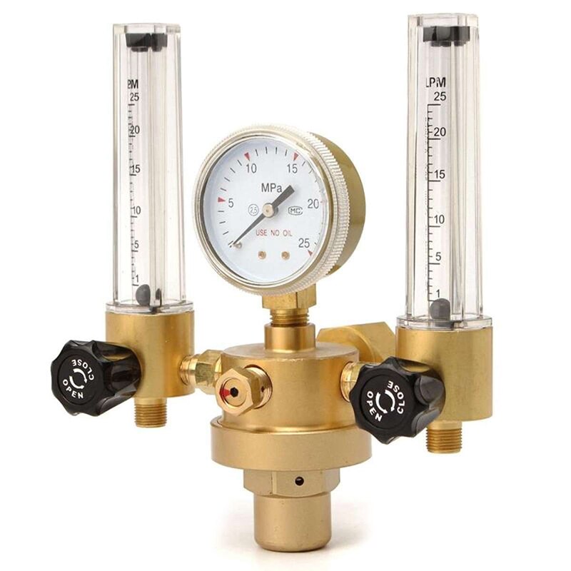 Double Tube Argon CO2 Gauge Pressures Regulator Flow Meter Control Valves Bubble Counter Flowmeter ALI88