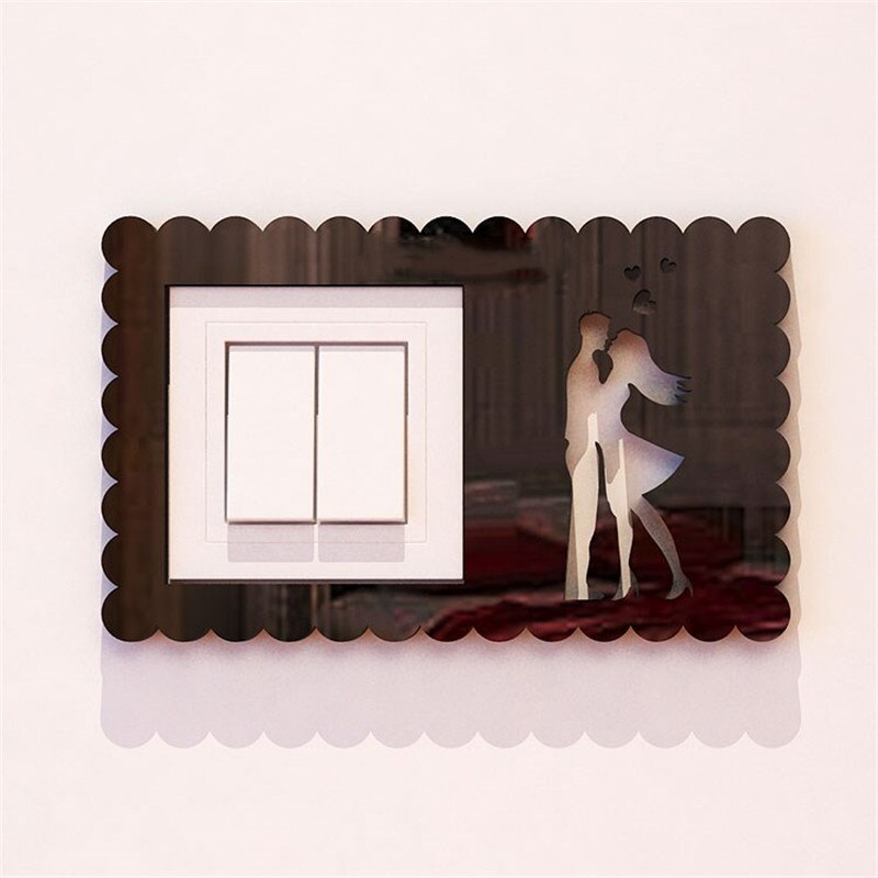 Light Switch Stickers Acrylic Switch Poster Modern Style Living Room Switch Decorative Wall Stickers DIY Art Wallpaper: Hug Black
