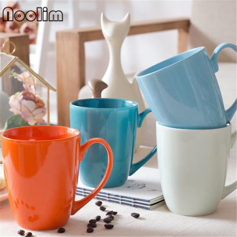 Tasses à café en porcelaine, en céramique, simples, colorées, pour le bureau, articles ménagers, couleur bonbon, pour le petit déjeuner, pour le lait