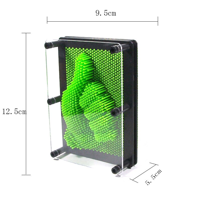 3d 5 farver s/m størrelser magisk nål aftryk håndaftryk klon hånd skulptur kunst legetøj desktop kontorlegetøj: Grøn s