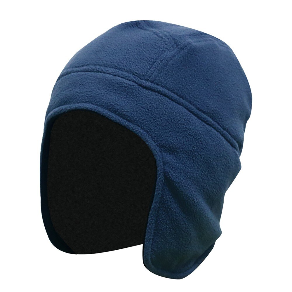 Men Winter Hat with Earflap Russia Ushanka Bomber Hats Pilot Trapper Aviator Cap Snow Caps Female #410: Blue 